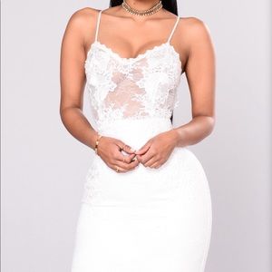 Fashion Nova White Lace Bachelorette Patty Dress